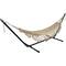 78" x 31" Natural Brown Macramé Hammock with Patterned Tassels